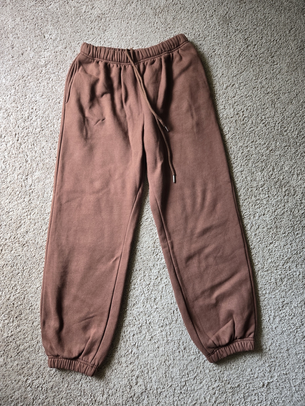 Chocolate Brown Fleece Jogger Sweatpants Size M